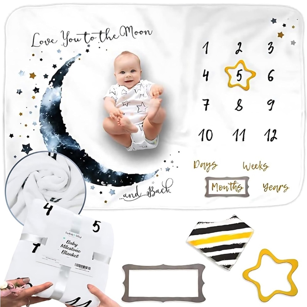 Baby milestone blanket 🌙✨💫